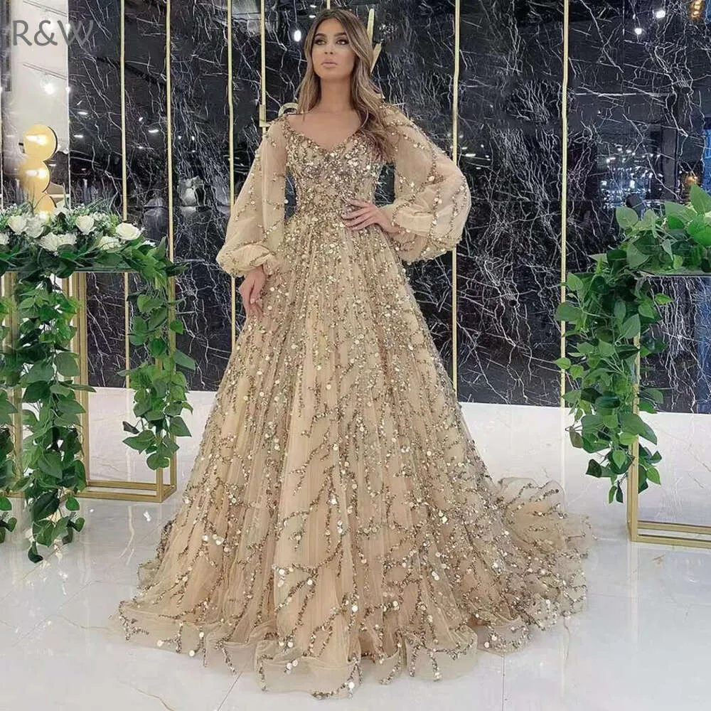 Gold Sequin Prom Gown Long Sleeve Trumpet Taffeta Evening Dress with Lace  Embellishment from Dhgate Evening Dresses - price 138.78
