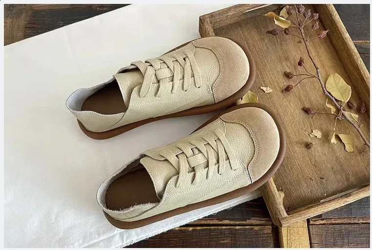 Damen Schnürschuhe Mit Flachem Absatz Und Runder Kappe, Pu Sneaker_voghion.com