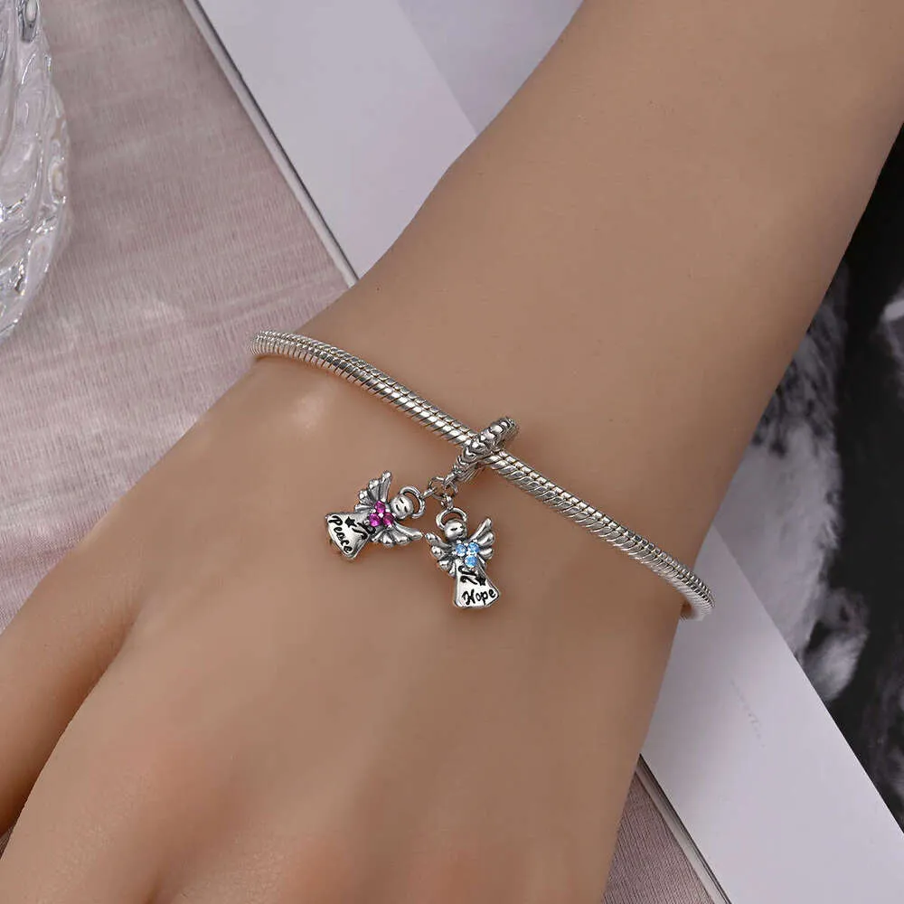 Angel Pendant Charm In 925 Sterling Silver For Bead Bracelets_voghion.com