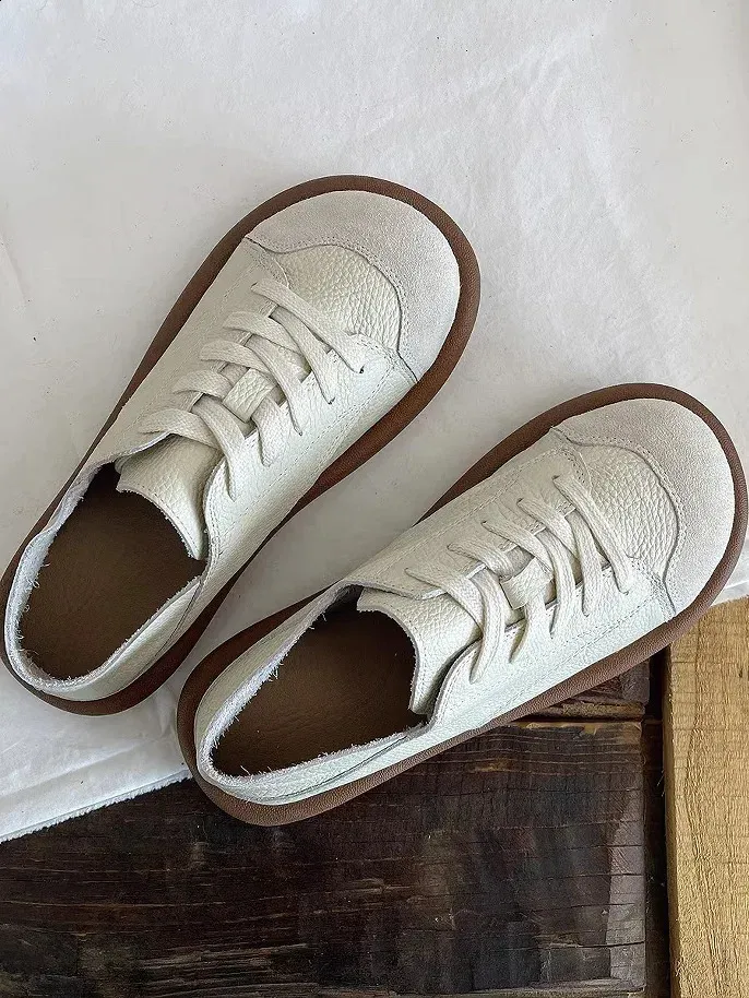 Damen Schnürschuhe Mit Flachem Absatz Und Runder Kappe, Pu Sneaker_voghion.com