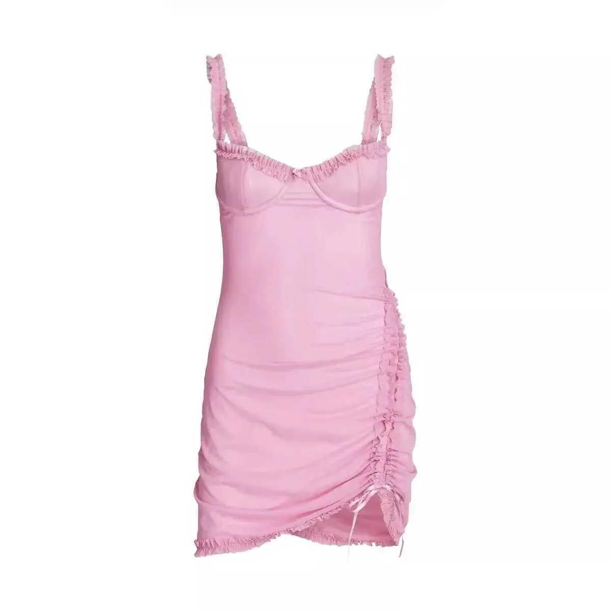 Iamgia Lace Halter Wrap Dress Pleated Bow Drawstring Waist Hip Style  Feminine Summer Fashion From Jichang_store1, $14.6 In Bulk | DHgate.Com
