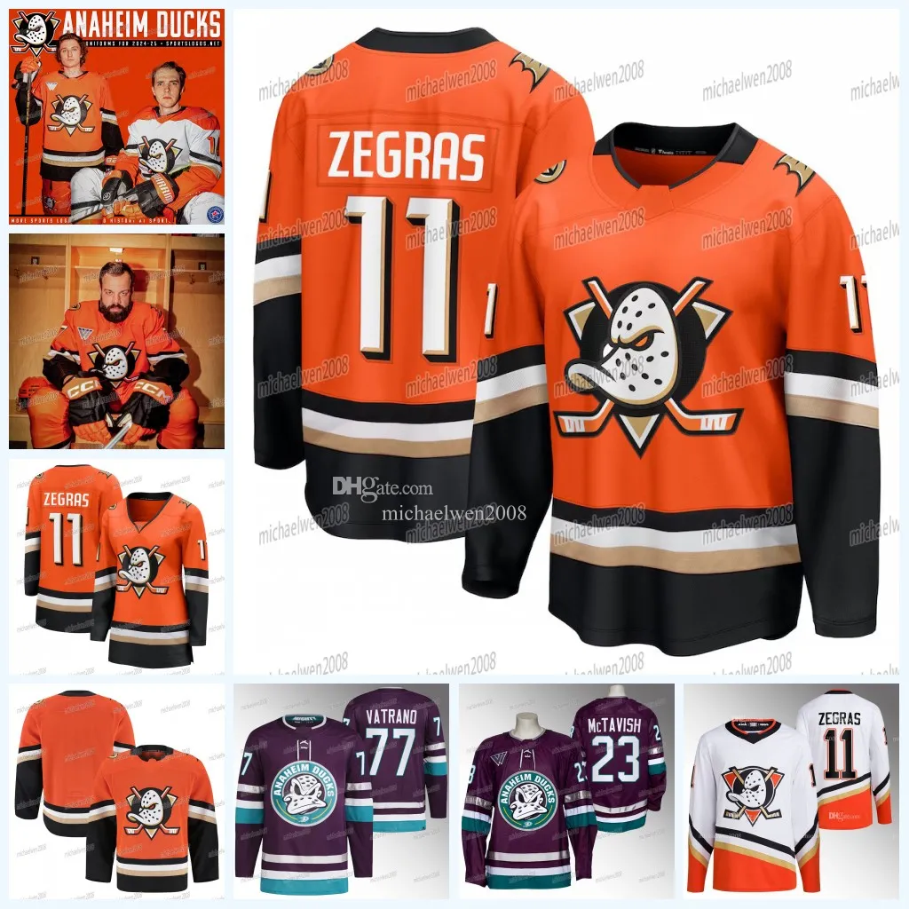 Ducks 2024 25 Jerseys McTavish, Vatrano, Zegras, Terry, Henrique