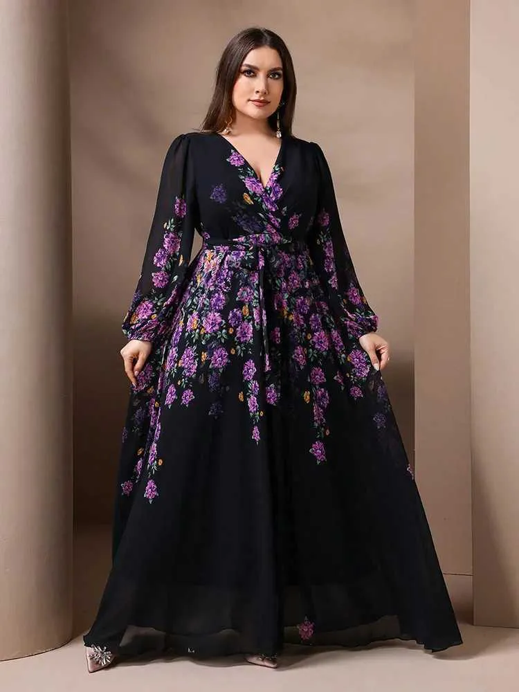 chinese dress ladies Cottage Chorus Maxi Dress [BLACK/PURPLE] main image 1