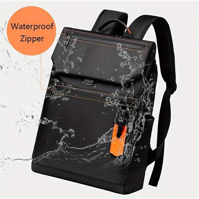 Sac à dos homme en tissu Oxford imperméable, compatible avec ordinateur portable 14-156 pouces, avec port de chargement USB et fermeture éclair. Idéal pour les voyages et les activités de plein air. Référence : 240925Z._voghion.com
