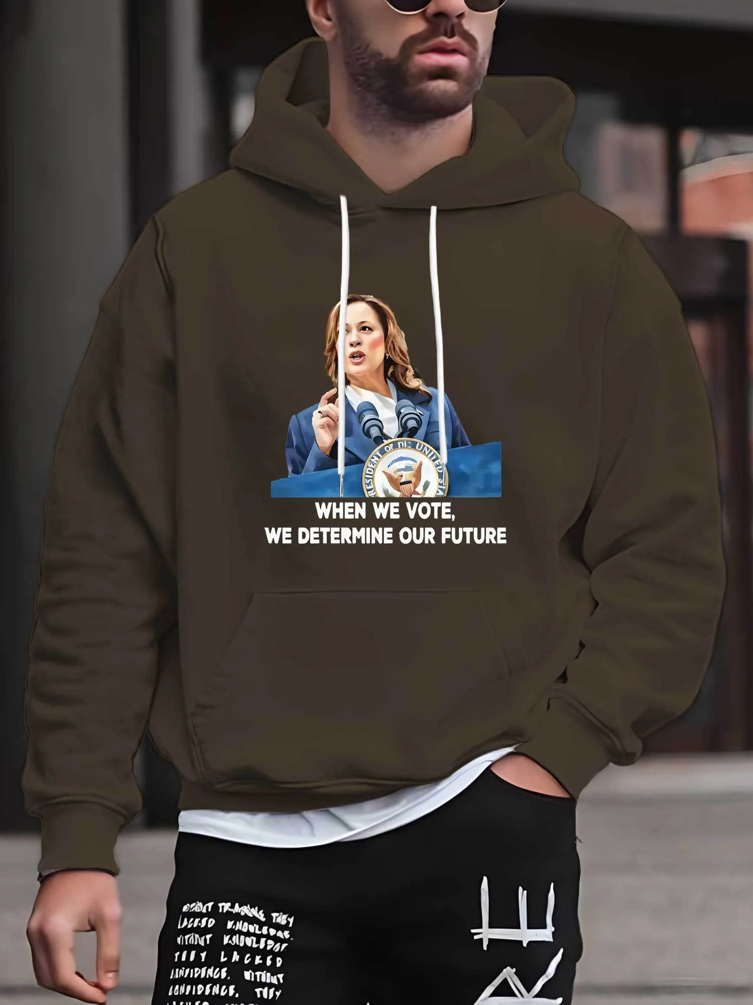 Kamala Harris Quote Print Mens Hoodie Casual Streetwear with
