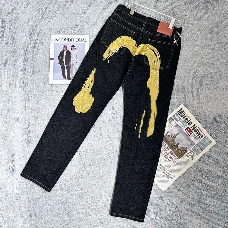 Designer 36x28 Jeans With Luxury Embroidery, Wide Leg, And M Designer 36x28 Jeans With Luxury Embroidery, Wide Leg, And M