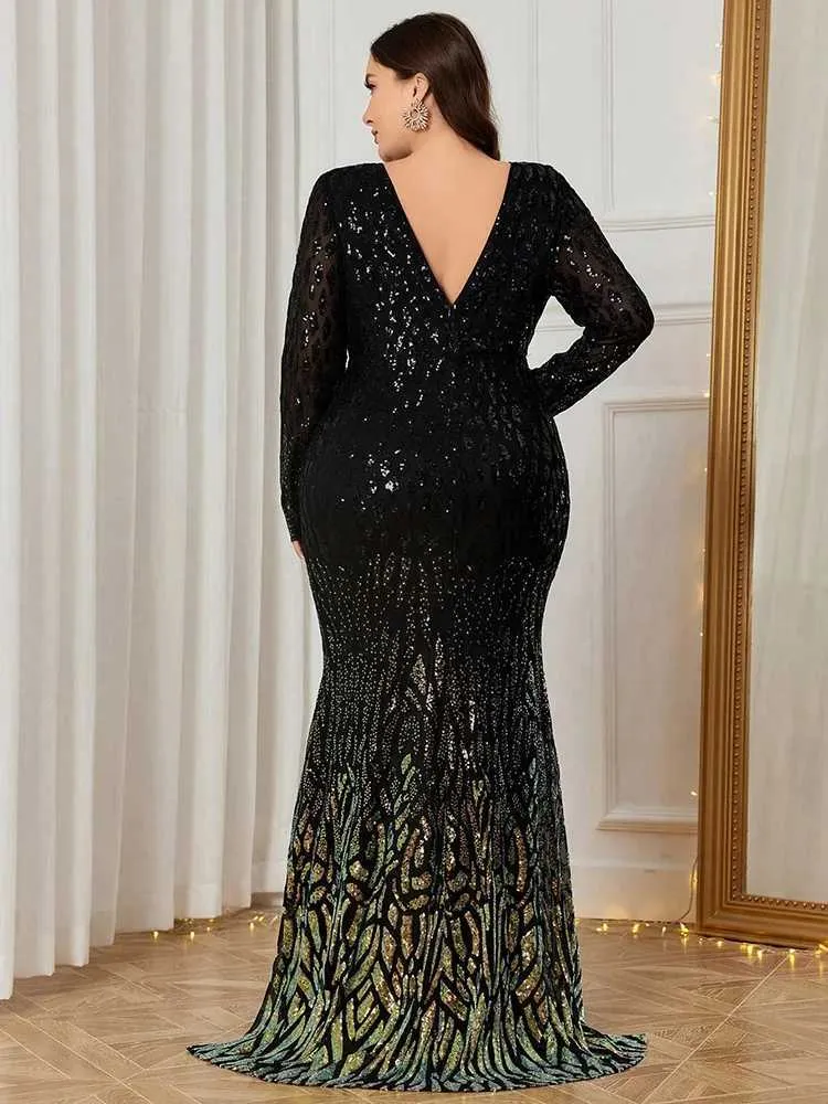plus size evening dresses melbourne FEMME Curves MILLIE Plus Size Corset Sequin Prom & Formal Dress Emerald / 22 USA