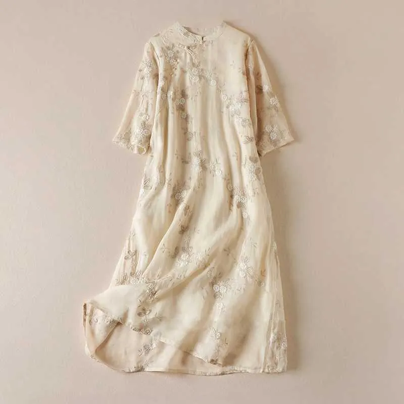 chinese linen dresses Amazon.com: HEARTTOUCH Women Cotton Linen Qipao Chinese Elegant Cheongsam Loose Chinese Style Dress Traditional Soft Comfy Summer Dress (Print-1,One Size,One Size): Clothing, Shoes & Jewelry