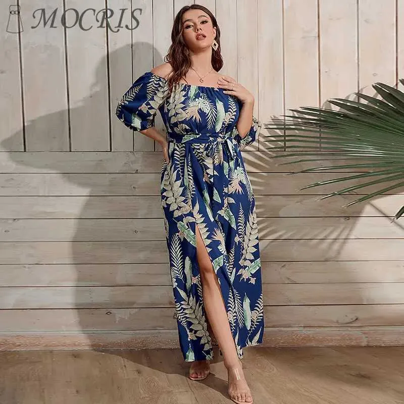 tartan dress blue Burke Off Shoulder Maxi Dress