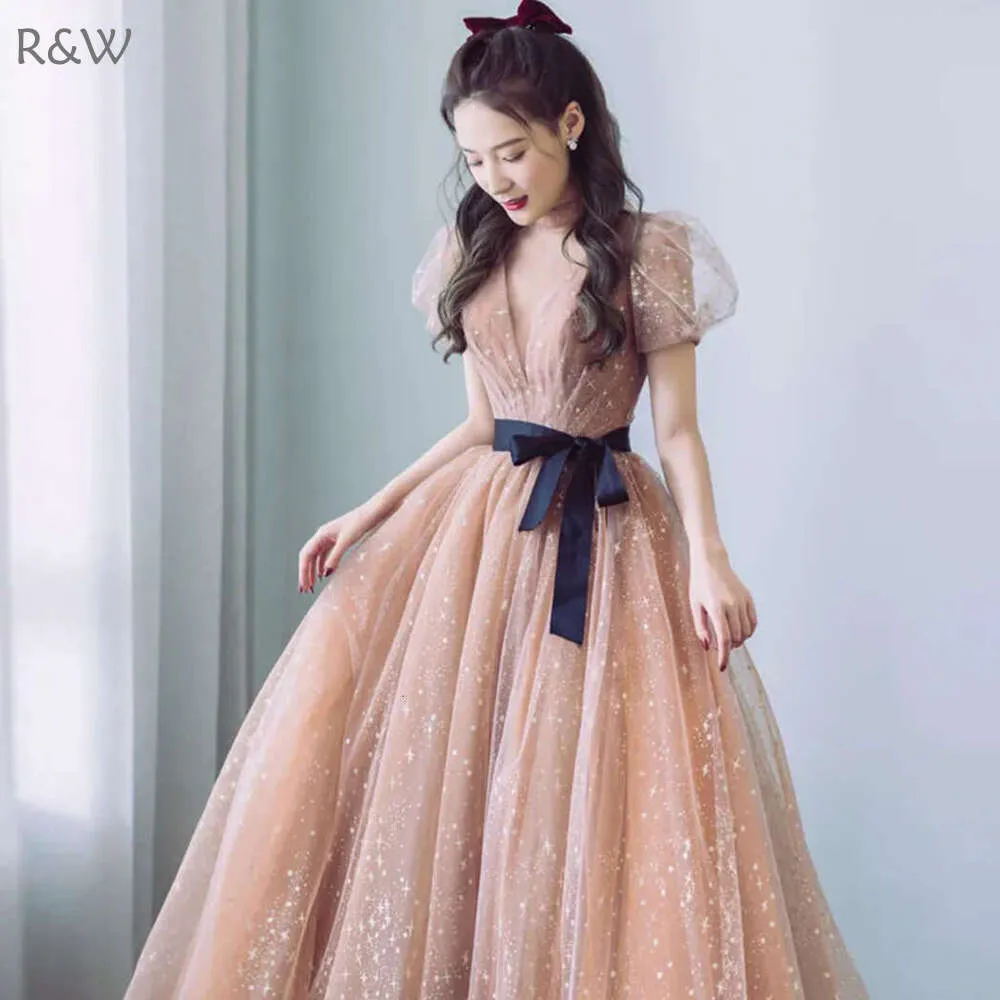 chinese dress ladies Gorgeous Off Shoulder Cap Sleeves Floor Length Long Split Satin Pocket –  Siaoryne main image 1