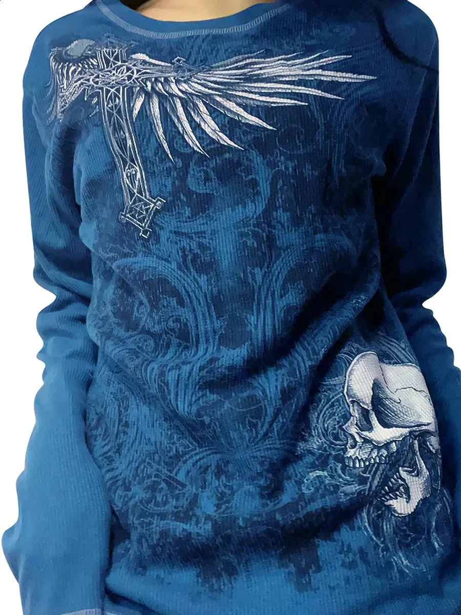 Y2K Grunge Aesthetic Long Sleeve T Shirt For Women Baggy Fit