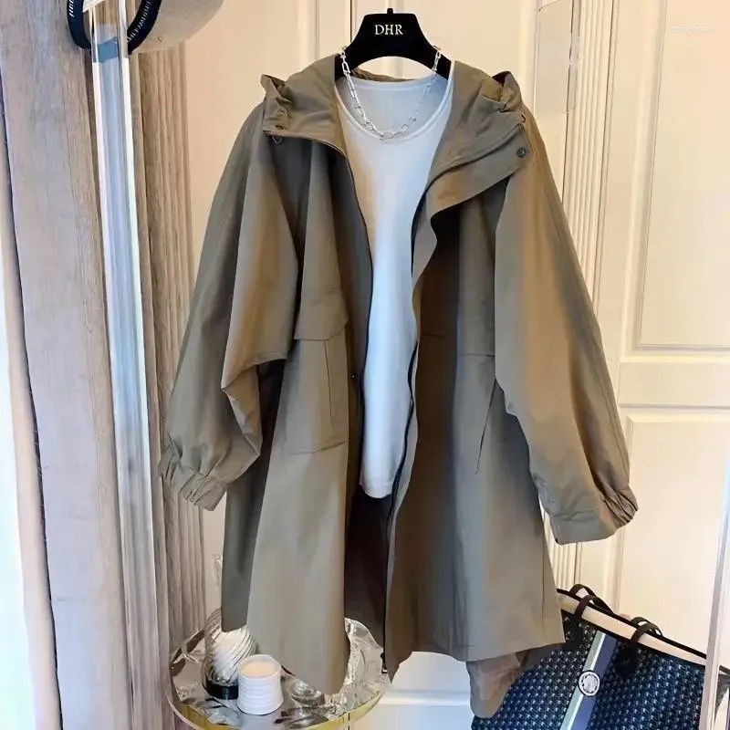 Spring Trench Coat: Women's Japanese Style Hooded Jacket, Loose Fit Shop  Now!