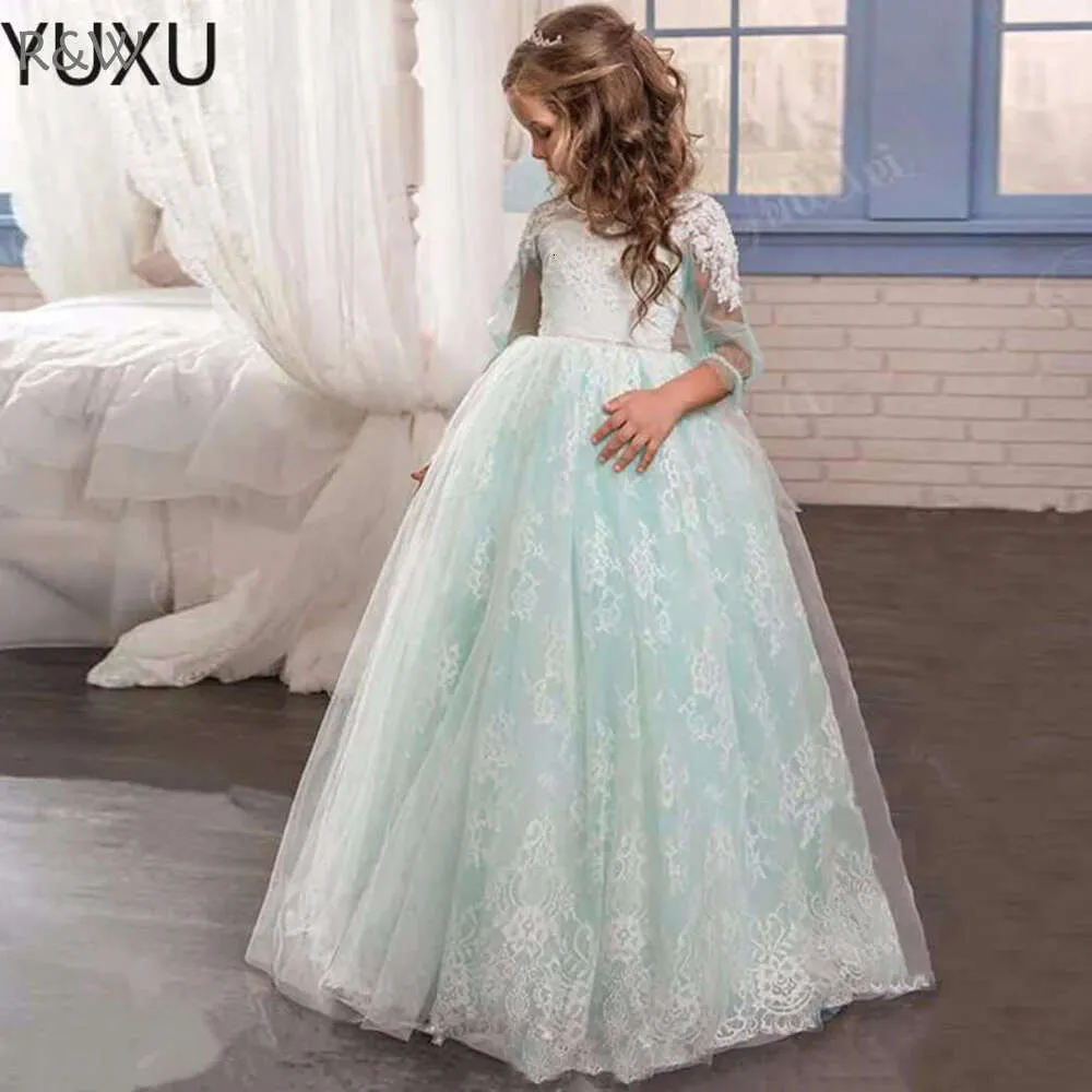 Blue Lace Ball Gown Dress for Toddler Girls with High Collar and  Asymmetrical Hemline from Dhgate Flower Girls' Dresses - price 211.04