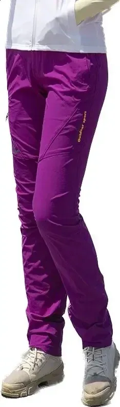 Pantalon De Randonnée Femme - Pantalon Survetement Imperméable Résistant Taille Haute Poches - Extérieur Sport