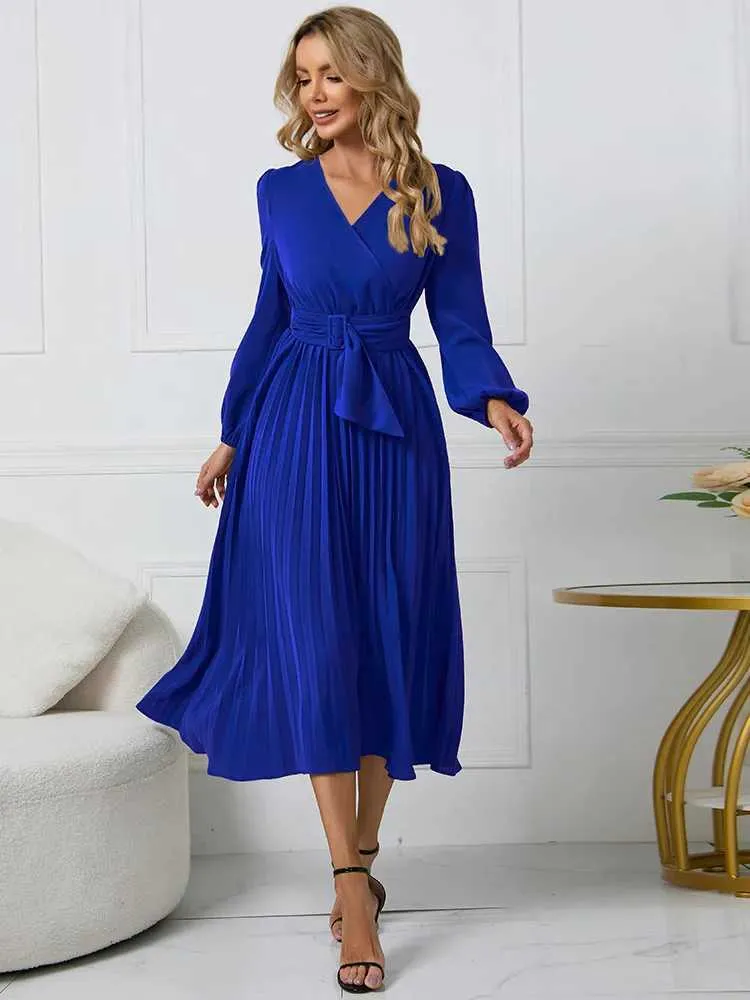 strapless open back dress Pleated Flutter Sleeve Belted Dress Black / L main image 0