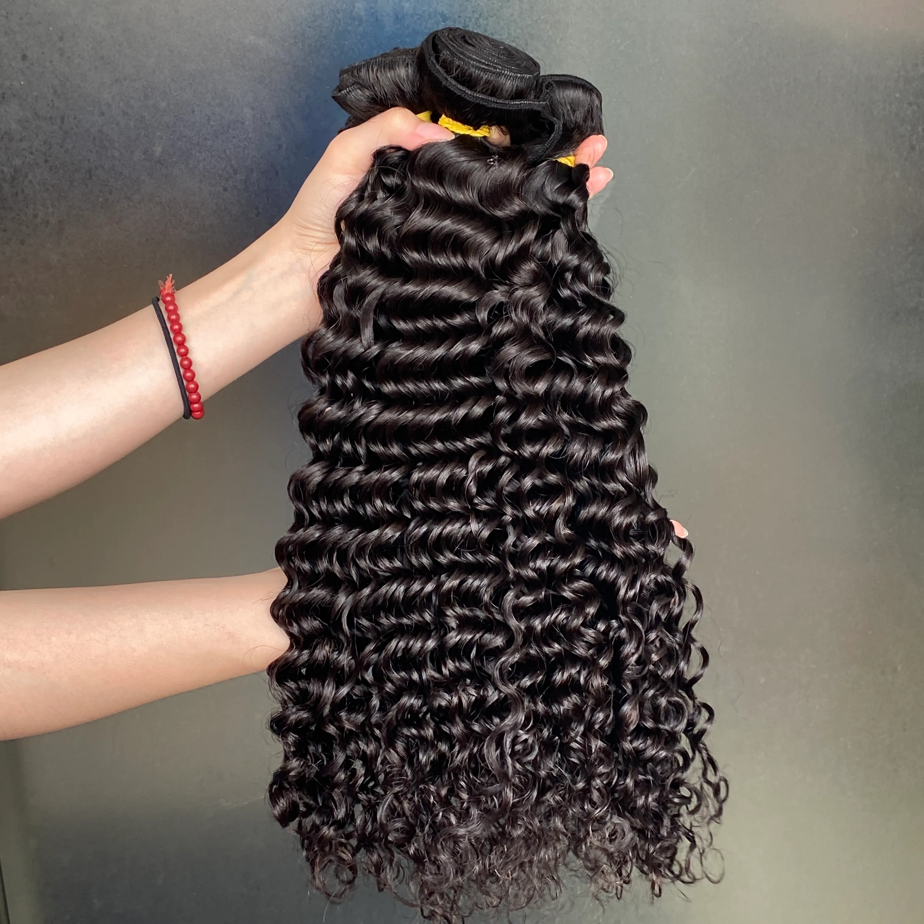Water Wave Human Hair Extensions 8-34 Inch Weave Bundles Double Weft Human Hair Weave 1B Natural Wave - Perfect for Black Women main image 4
