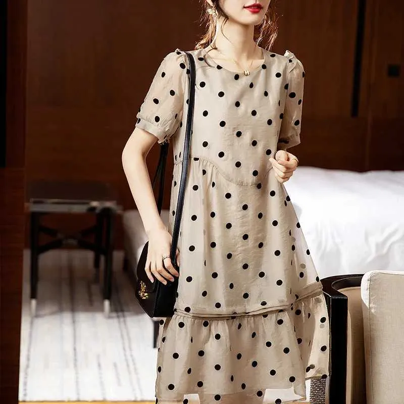 chinese dress ladies Pink Polka Dot Madeira Midi Dress main image 0