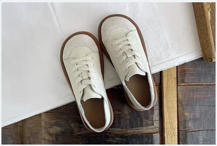 Damen Schnürschuhe Mit Flachem Absatz Und Runder Kappe, Pu Sneaker_voghion.com