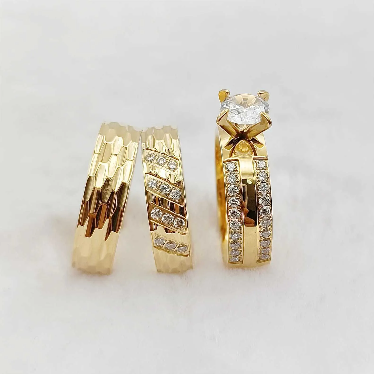 14k Gold on Plated Stanless Steel Crystal Fashon Rng Szes 5-10 | eBay