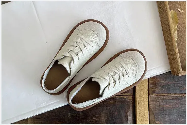 Damen Schnürschuhe Mit Flachem Absatz Und Runder Kappe, Pu Sneaker_voghion.com