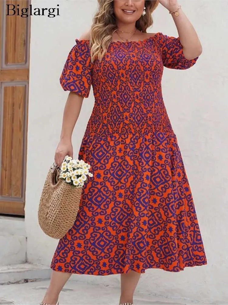 knee length dresses for ladies 89th & Madison PLUS Puff Sleeve Midi Dress