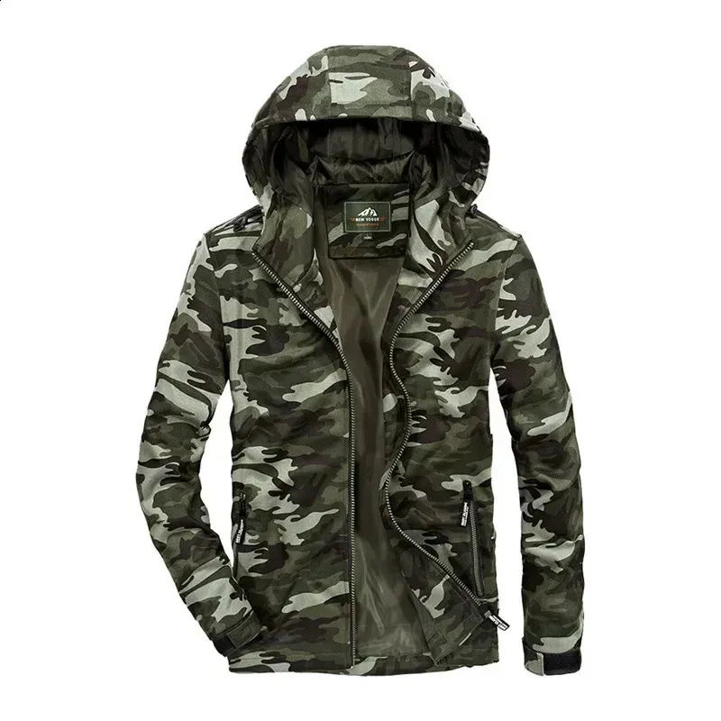 Mens Spring And Autumn Jacket Loose Standing Neck Hooded