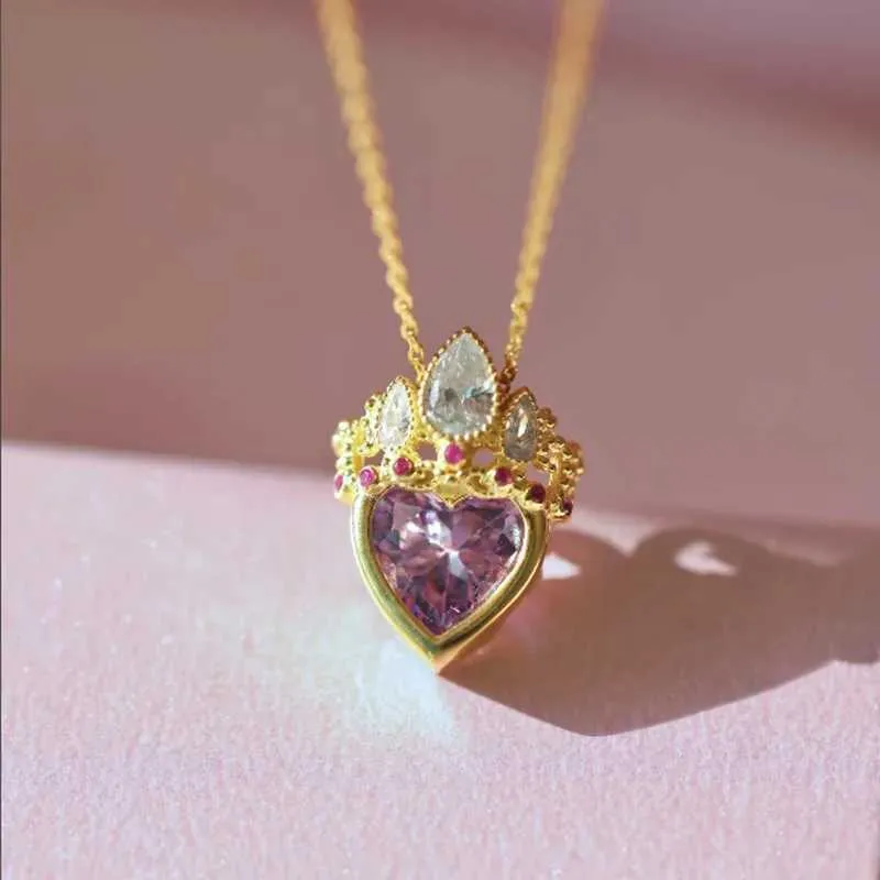 Collar de encanto de la corona de Rapunzel - Collar de corona de princesas chapadas en oro para chicas femeninas, joyas de geek de boda, accesorios de rapunzel regalo