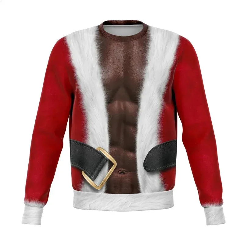 Pull De Noël Humoristique - Sweat-shirt 3D Unisexe, Col Rond, Motifs Festifs, Polyester/coton