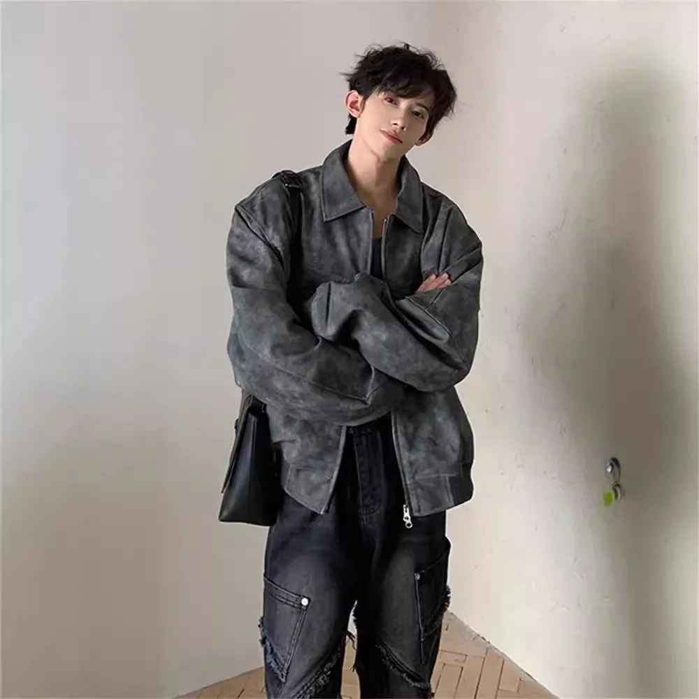 Brown Bomber Jacket For Men Stylish Gray Lightweight Jacket For