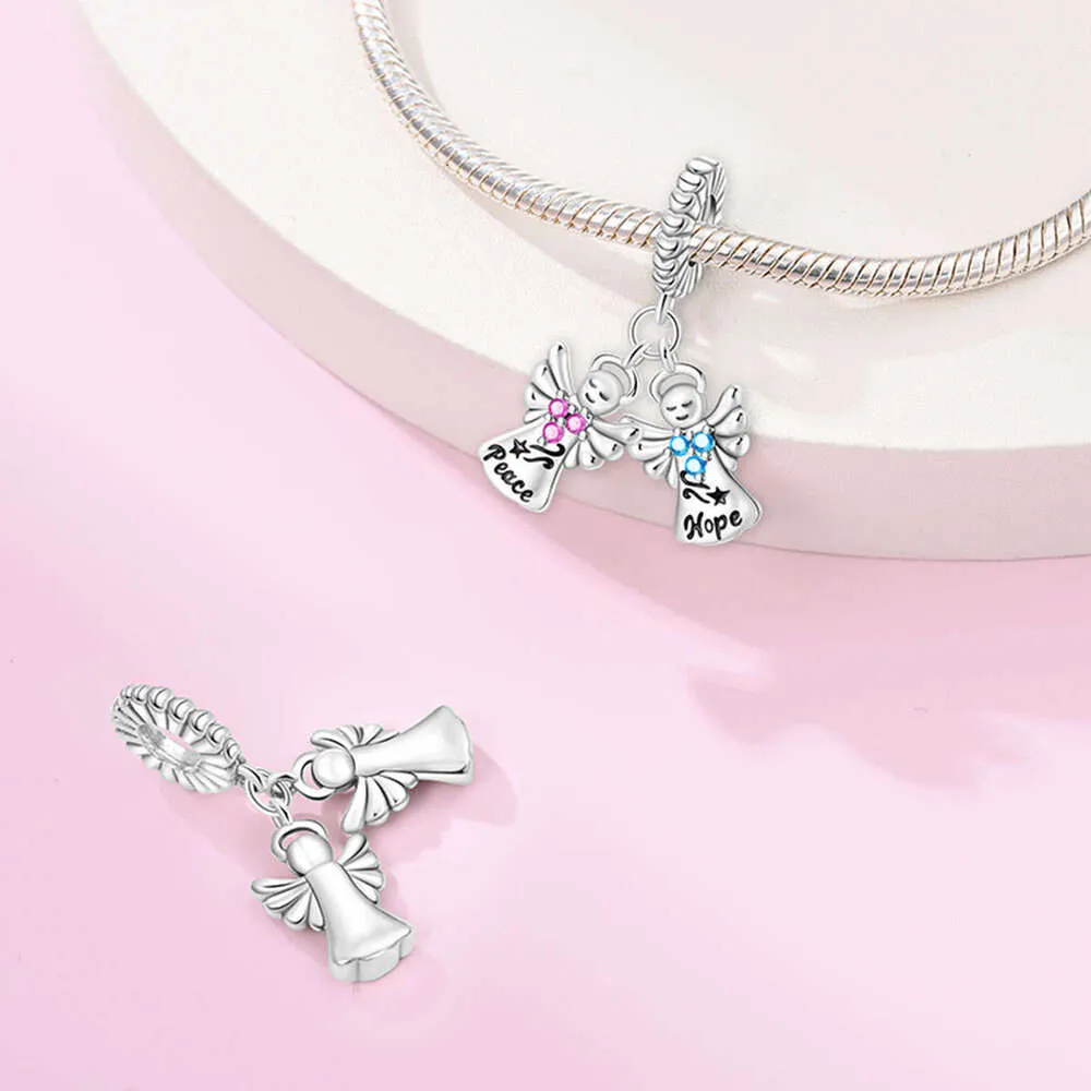 Angel Pendant Charm In 925 Sterling Silver For Bead Bracelets_voghion.com