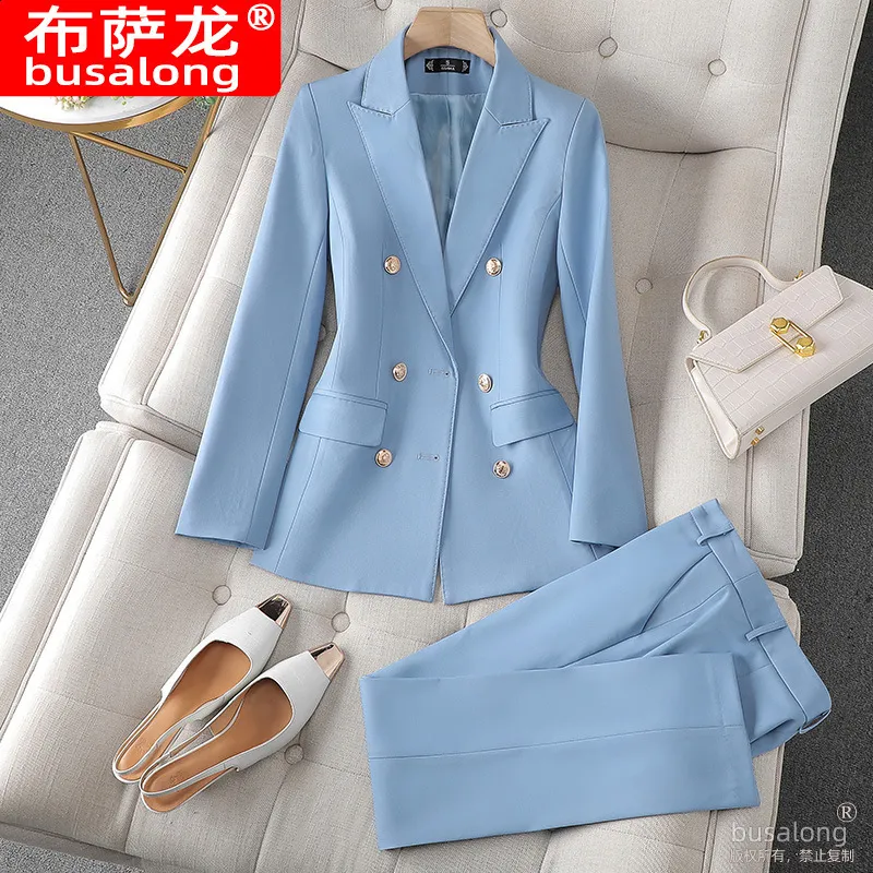 Elegant Long Sleeved Formal Dresses: Womens Professional Suit And - Main Image