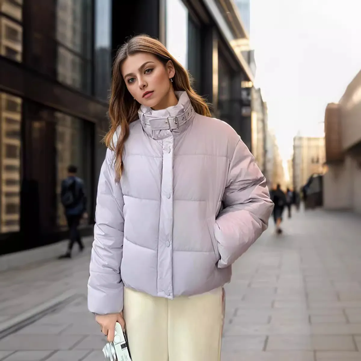 Puffer Jacket South Korea Dongdaemun Womens Stand Collar Short