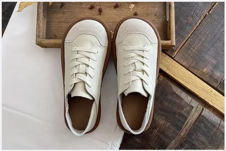 Damen Schnürschuhe Mit Flachem Absatz Und Runder Kappe, Pu Sneaker_voghion.com
