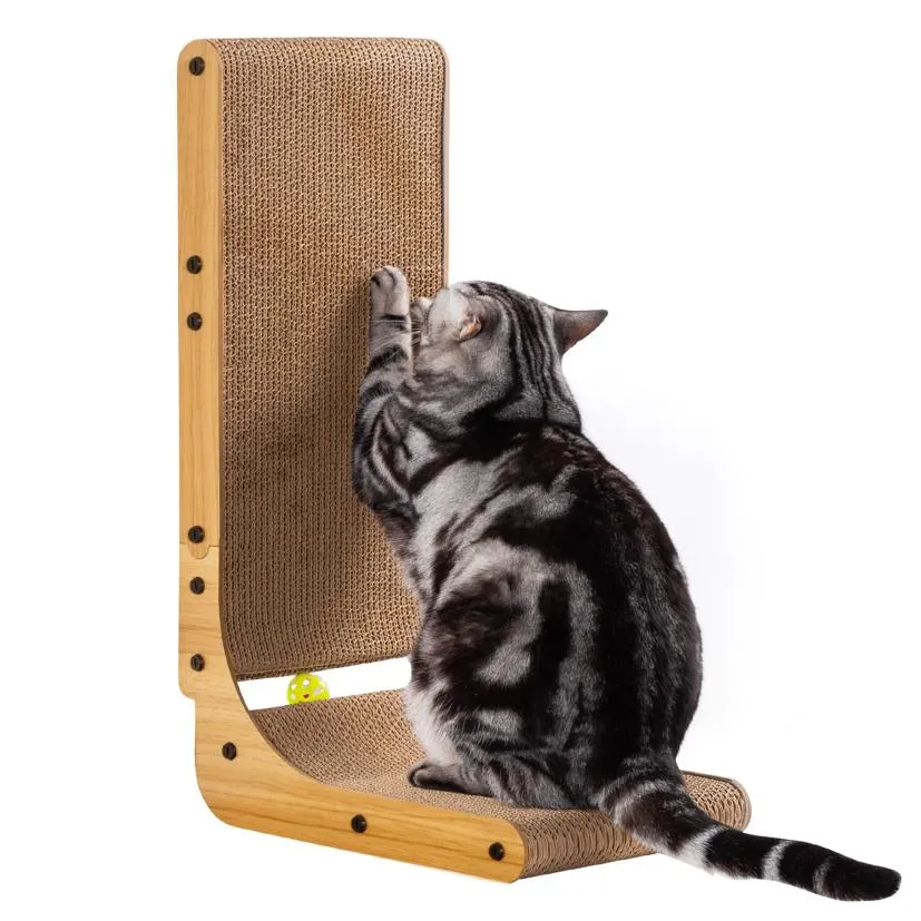 268 Inch L Shaped Scratcher Pad For Indoor Cats Protects Cardboard Scratching With Ball Rabbit Toy Drop Delivery Home Gardening From Xmasbags 9.74 DHgate.Com