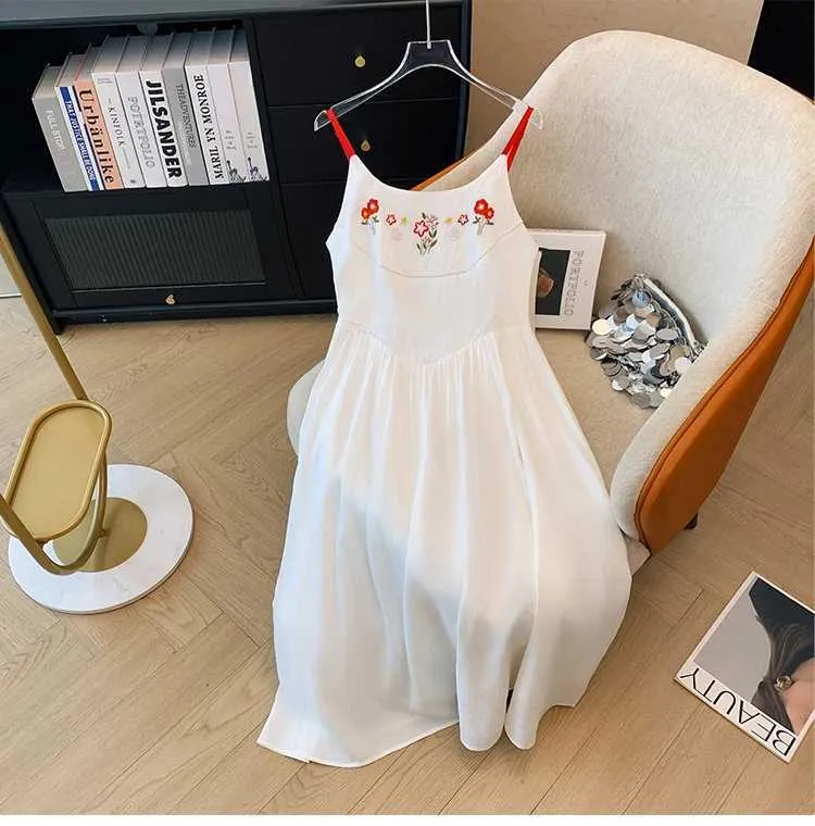 Summer Plus Size White Velvet Embroidered Slip Dress... From  Jichang_store1, $14.9 | DHgate.Com