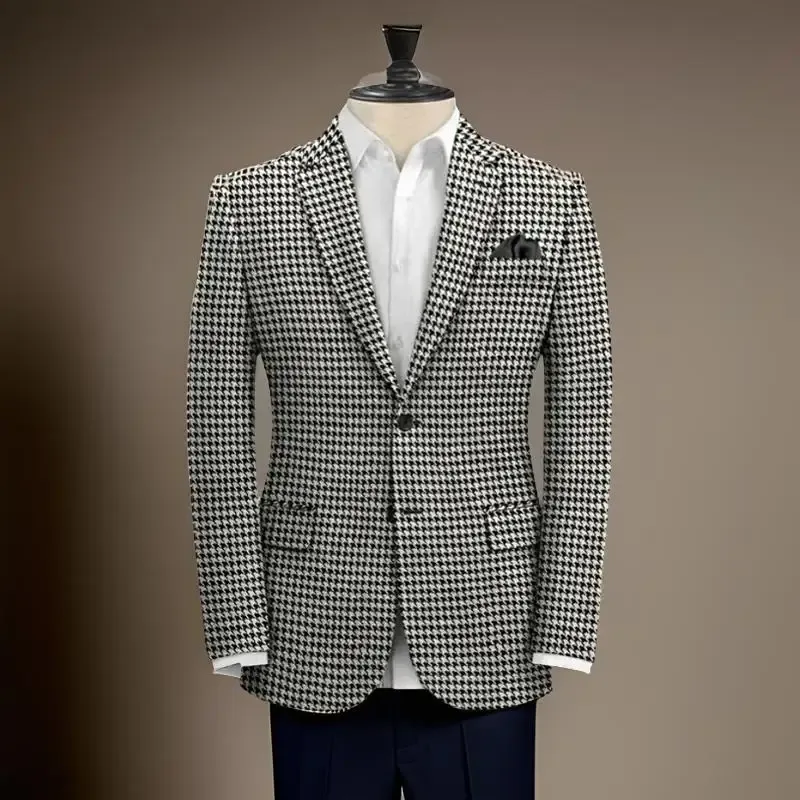 Plaid Houndstooth Suit Jacket For Men, Slim Fit Blazer | DHgate
