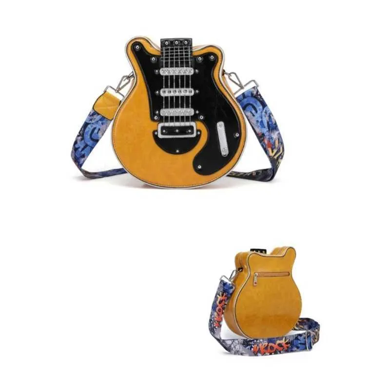 Women's Guitar Shape Shoulder Bag – PU Leather Crossbody Bag With Chain Strap (Fun & Stylish Music-Themed Purse) - View #9