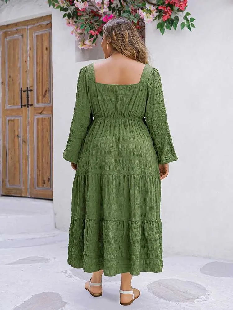 green plus size boho dress Boho Multi-Colored Maxi Dress – Casual V-Neck T-Shirt Style Long Dress in Black | Women's Boho Fashion | XXXL