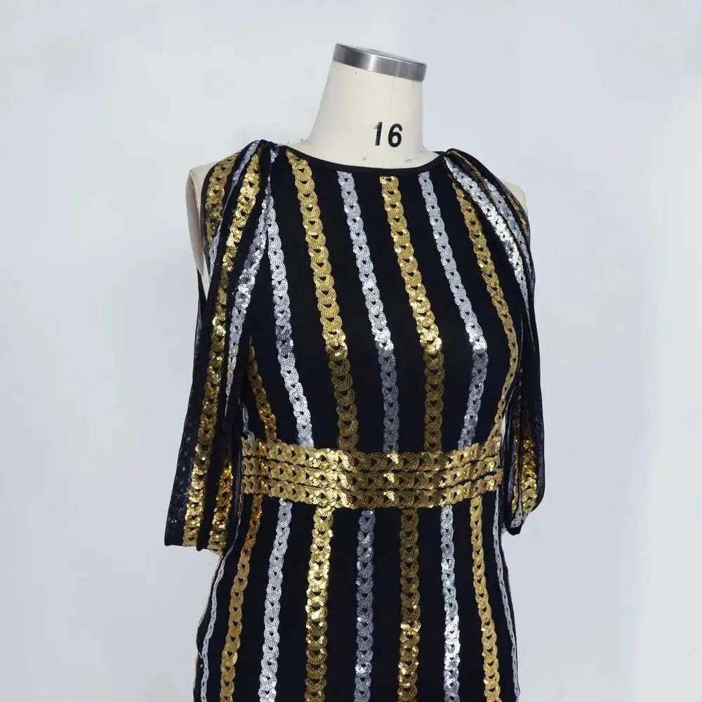 Elegant Sequin Dred Sve arkly Long ss
