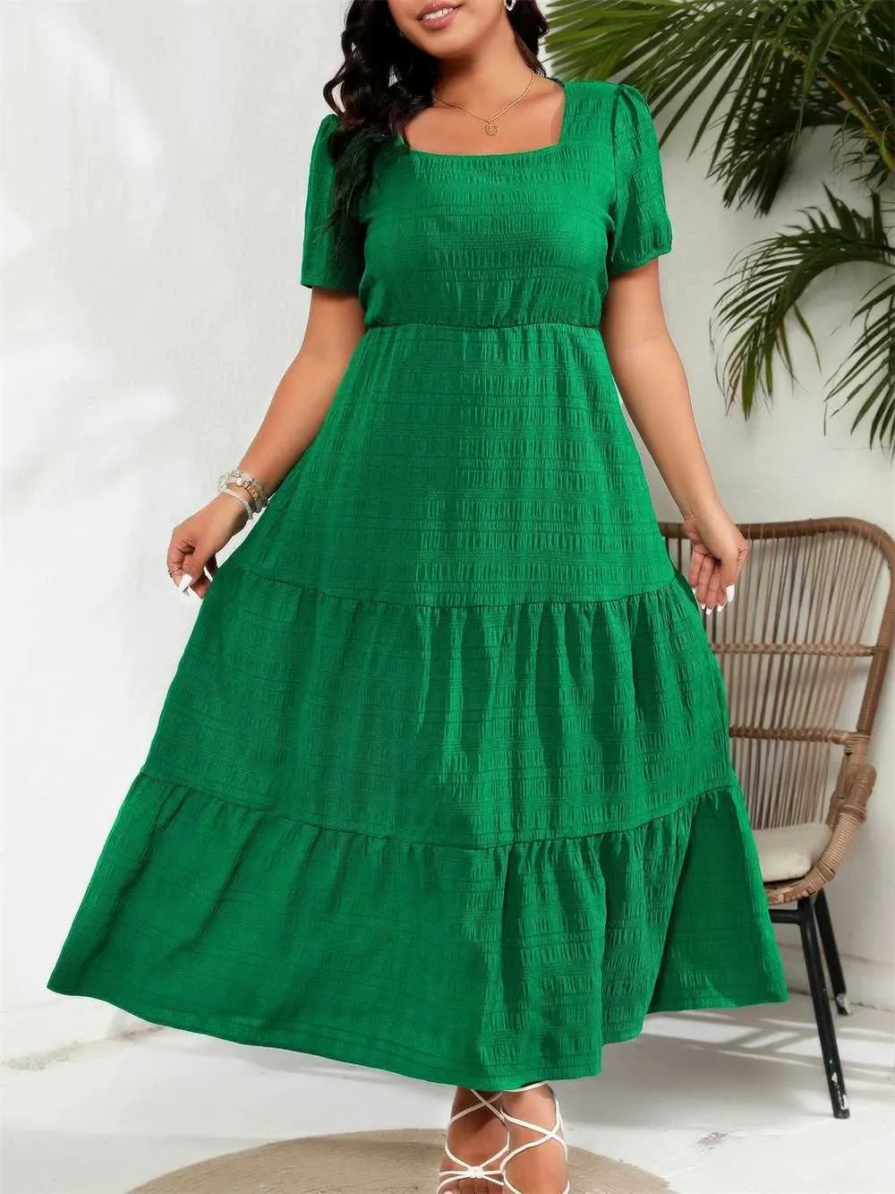 green emerald velvet dress Tralilbee Women's Short Sleeve Pleated Loose Swing Casual Dress with  Pockets Knee Length Dark Green L at Amazon Women's Clothing store