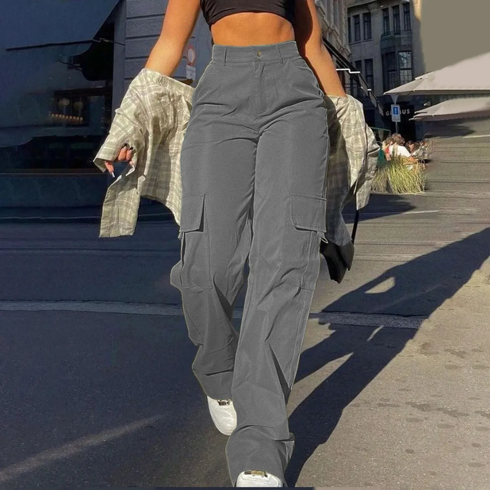 High Waist Cargo Pants for Women: Lightweight Summer Style, Shop