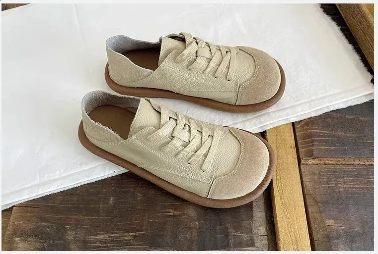 Damen Schnürschuhe Mit Flachem Absatz Und Runder Kappe, Pu Sneaker_voghion.com