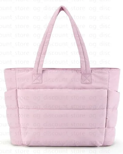 2024Puffy Quilted Tote Bag for Women, Lightweight Nylon