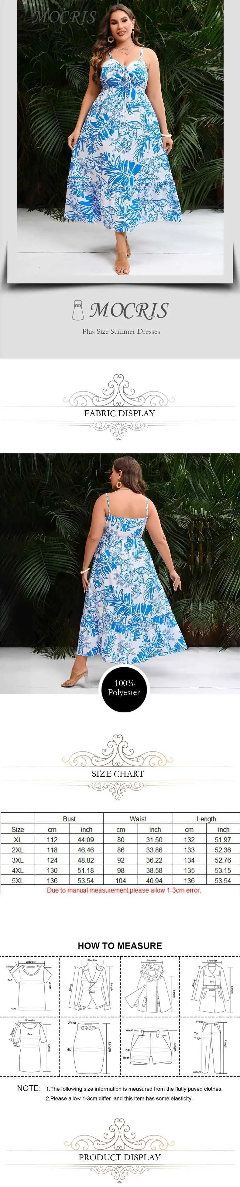 Plus Size Printed Sleeveless beach dress for women - Elegant