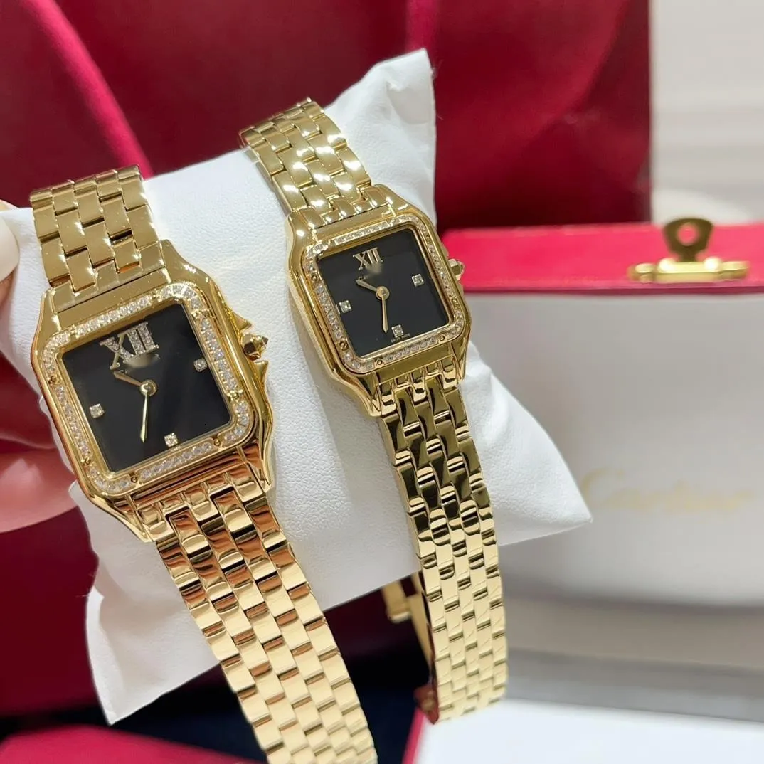 Panthere womens rectangular stainless steel watch with  display picture 1
