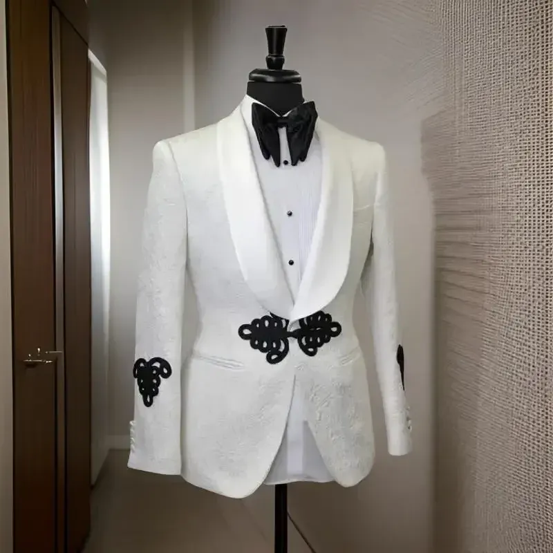 Men's 2 Button Floral Black Satin Shawl Lapel Slim Fit Cheap Priced Blazer Jacket For Men Sportcoat
