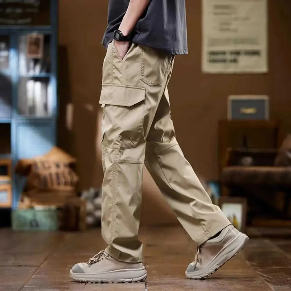 Men's Summer Straight Casual Cargo Pants with Big Pockets Breathable  Comfortable