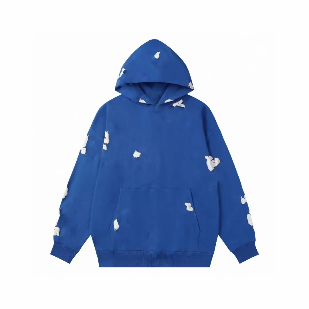 Mens Foam Printed Flower Hoodie Jogger Set Casual Drawstring