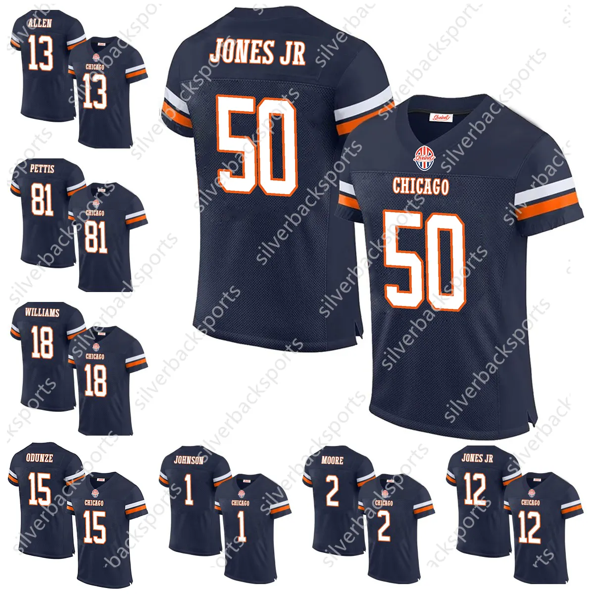 2024 Bear Jerseys 18 Williams Rome Odunze DJ Moore Carl Jones Jr Darnell Wright Cole Kmet Devin ...