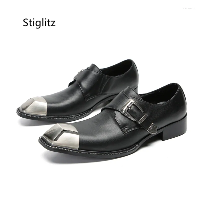 Men's Black Genuine Leather Dress Shoes with Metal Toe Buckle Slip-On for Business and Formal Events from Dhgate Dress Shoes - price 114.94 Men's Black Genuine Leather Dress Shoes with Metal Toe Buckle Slip-On for Business and Formal Events from Dhgate Dress Shoes - price 114.94